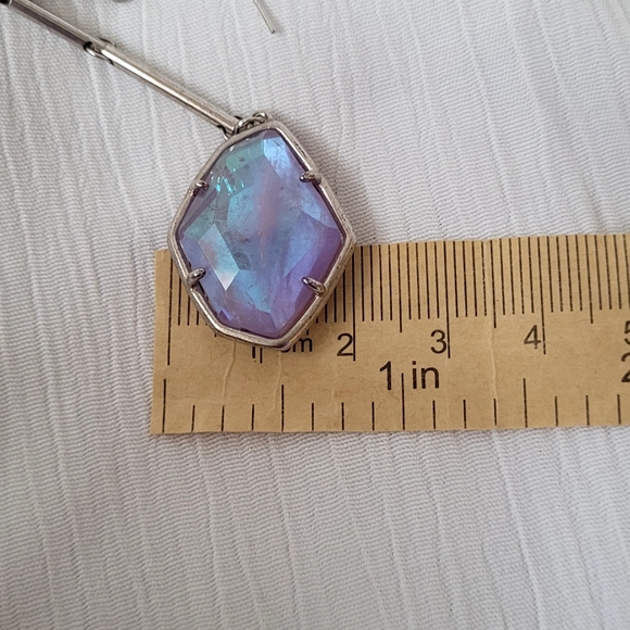 Kendra Scott (Charmian) Amethyst Dichroic Glass Statement Earrings - Picture 11 of 13